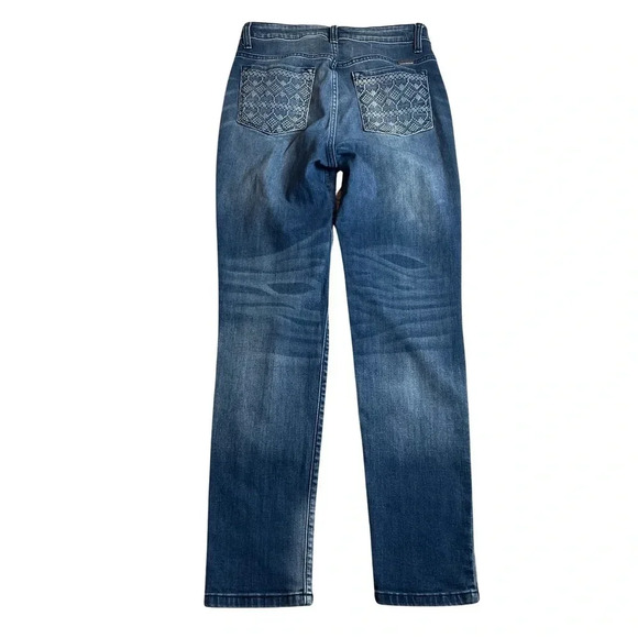 KanCan High Rise Distressed Embroidered Skinny Ankle Jeans • Size 28 - Picture 4 of 5